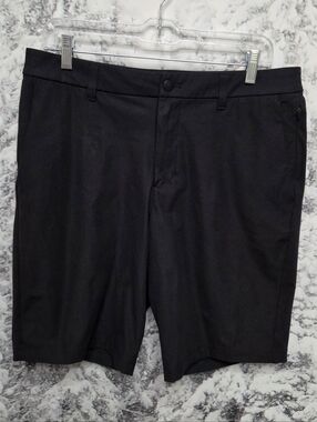 Lululemon Mens Commission Short Relaxed Warpstreme 11" Size 32 Black Golf Casual